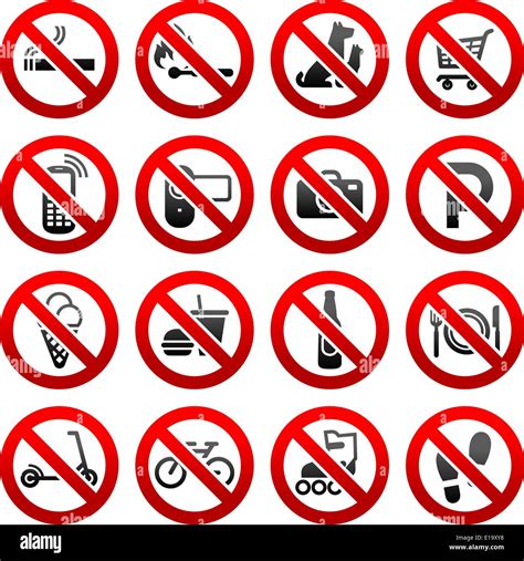 Senales De Prohibicion No Simbolos Vector Icon Set Vector De Stock Images