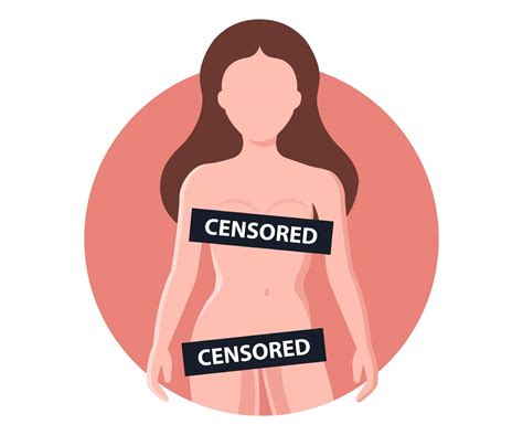Naked Girl Covered With Censorship Signs Allowed With Only Stock Image Vectorgrove