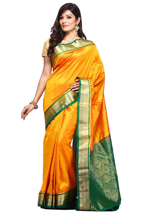 Hand Woven Gold Bangalore Pure Silk Sari Indian Silk Sarees Saree Indian Outfits