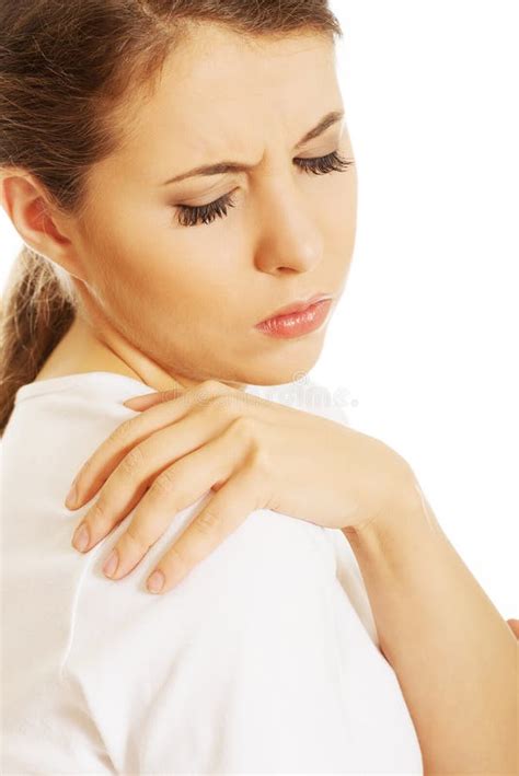 Woman With Shoulder Pain Stock Image Image Of Beauty 47062455