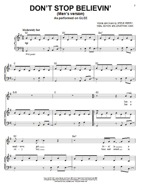 Dont Stop Believin Sheet Music Direct