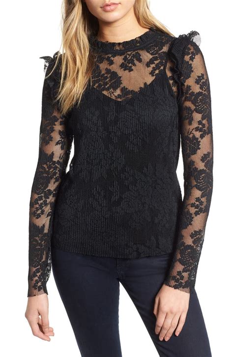 Chelsea28 Sheer Lace Top Nordstrom