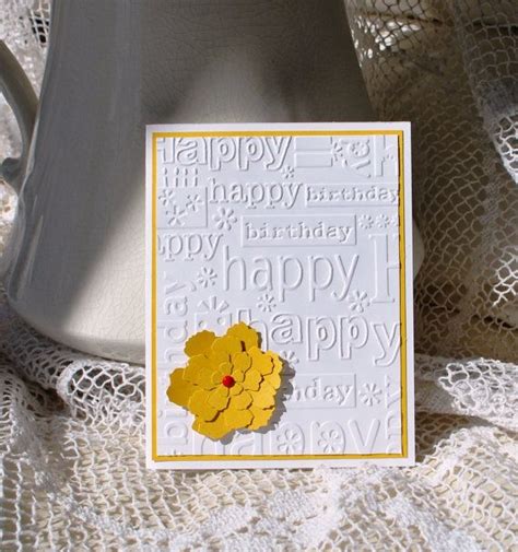 Greeting Card Handmade Birthday Card Yellow Flower Cheerful Etsy