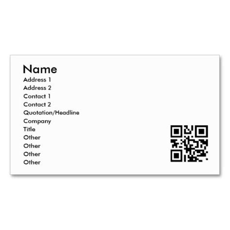 Qr Code Business Card Template Zazzle Qr Code Business Card