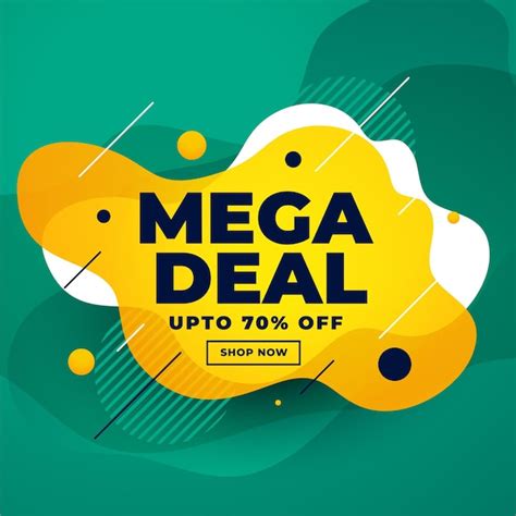 Free Vector Mega Deal Sale Discount Banner Design