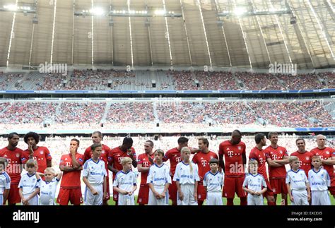 Munich Germany 11th July 2015 Munichs Players Stand On A Podium
