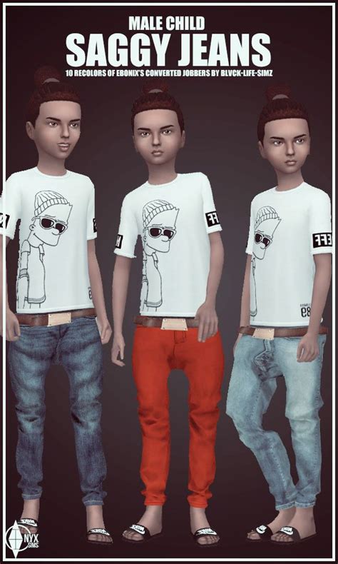 Onyx Sims Child Male Saggy Jeans Recolors Sims 4 Children Sims 4 Cc
