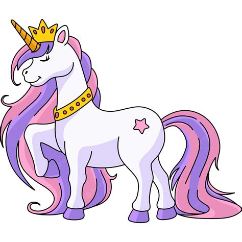 Premium Vector This Cartoon Clipart Shows A Unicorn Princess Illustration