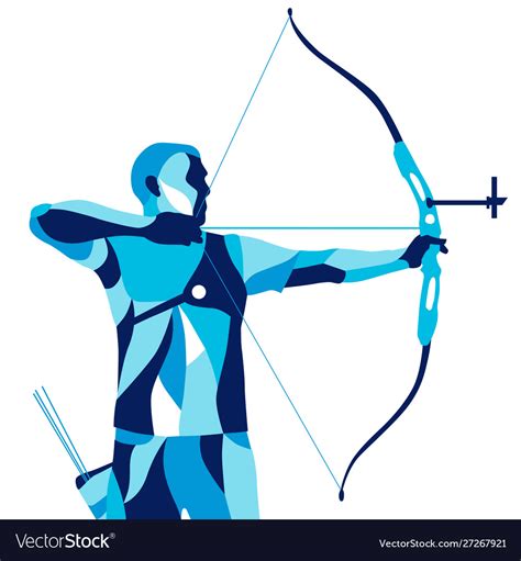 Trendy Stylized Movement Archer Sports Archery Vector Image