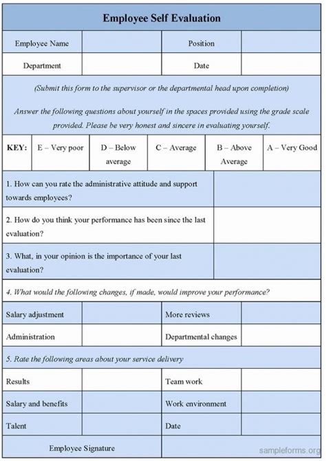 Costum Employee Self Assessment Template Excel Example Free Hot Nude