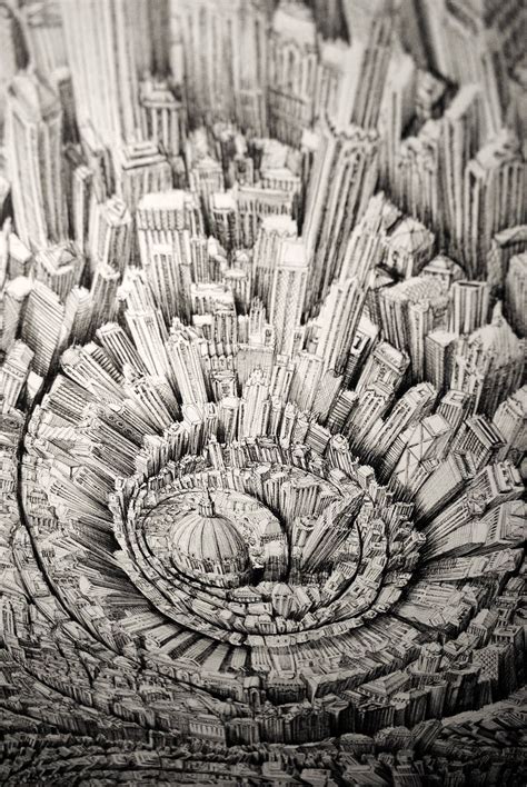 New Infinitely Detailed Pen And Ink Cityscapes By Ben Sack Cityscape