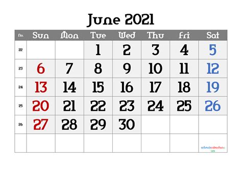 Printable 2021 calendars by month. Editable June 2021 Calendar | Template M21Amerika3 - Free ...
