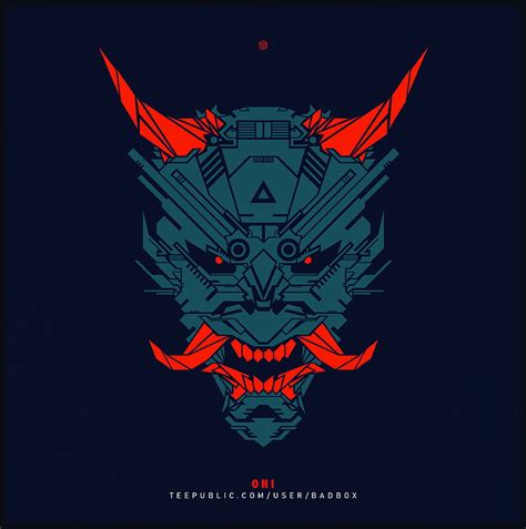 Oni Japanese Demon Tshirt Teepublic Samurai Art Cyberpunk Art