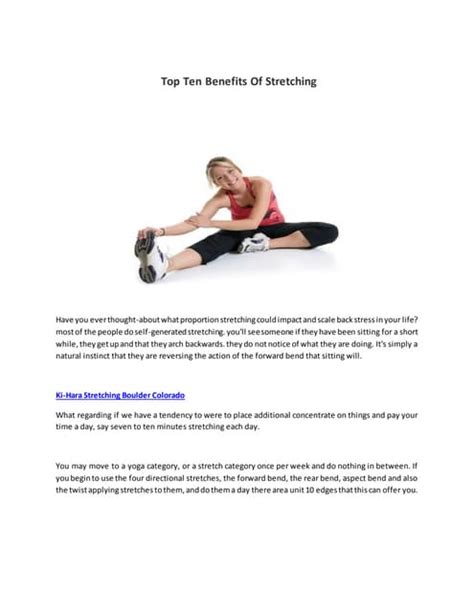 Top Ten Benefits Of Stretching Pdf