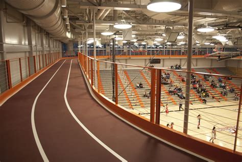 The Running Track In Evccs Student Fitness Center Overlooks The Gym
