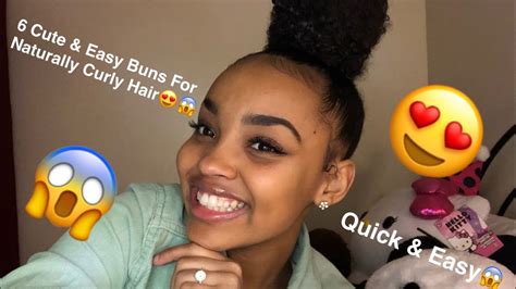 6 Quick And Easy Bun Hairstyles For Curly Hair‼️ Youtube