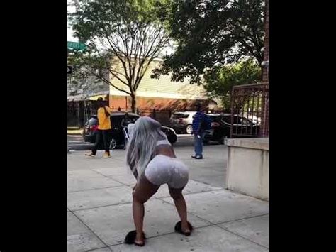 Big Black Booty Twerking On Street Youtube