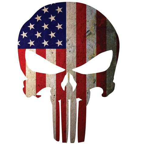 American Flag Punisher Skull Window Decal Police Fire Ems Viny Graphics