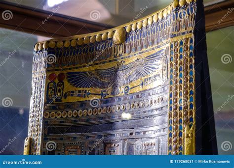 The Golden Throne Of Tutankhamun In The Egyptian Museum In Cairo Egypt