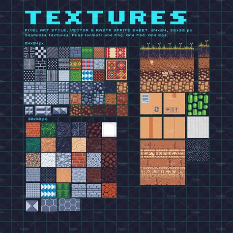 Textures Pixel Art Set Pixel Art Pixel Art Design Pixel Art Games