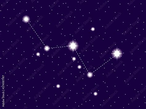 Cassiopeia Constellation Starry Night Sky Vector Illustration Stock