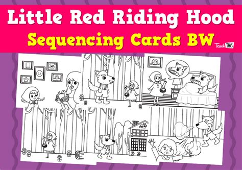 Little Red Riding Hood Sequencing Cards Bw Teacher Resources And Classroom Games Teach This