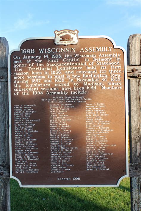 Wisconsin Historical Markers First Capitol State Park