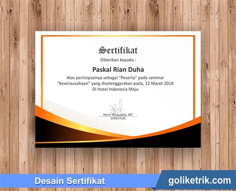 Best certificate templates for various awards. Download Template Sertifikat Gratis Docx (Word) dan CDR (CorelDraw) 100% Bisa Edit - Goliketrik