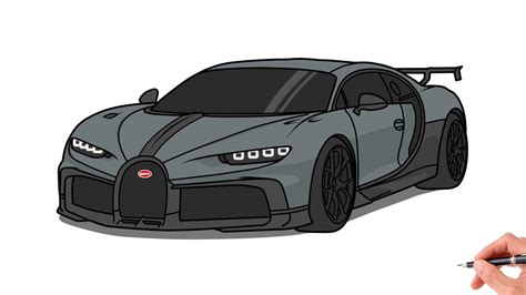 How To Draw A Bugatti Chiron Pur Sport 2021 Drawing Bugatti Chiron