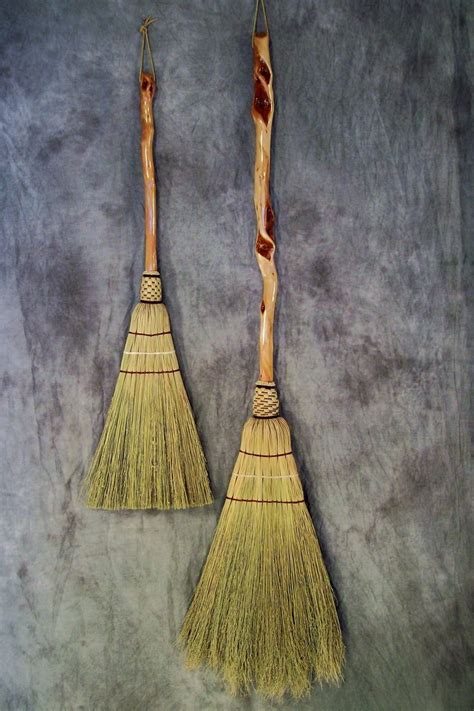 Artist Daniel Donaldson 54x15 And 42x12 Handmade Brooms Pair Of