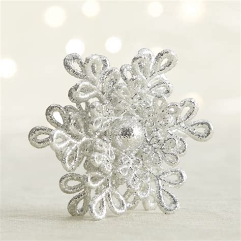 Dimensional Glitter Snowflake Ornament Crate And Barrel Snowflake