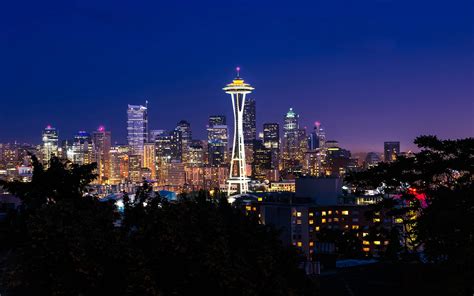 Download Seattle Skyline At Night Wallpaper Gallery