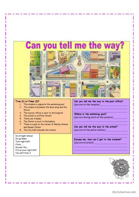 148 Giving Directions English Esl Worksheets Pdf And Doc Reading A Map