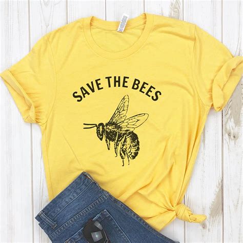 Save The Bees Shirt Crewneck T Shirt Women Save The Earth Environmental
