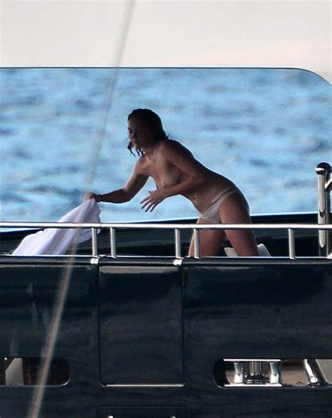 Model Lily Cole Nude Tits On A Yacht In St Barts Scandal Planet