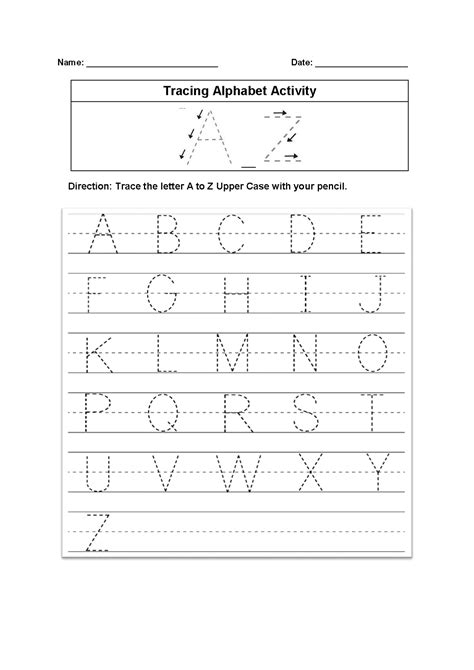 In addition to working on letter recognition as they complete the alphabet match activity, students will strengthen hand muscles they will need to write by coloring the pages. Tracing Alphabet Worksheets
