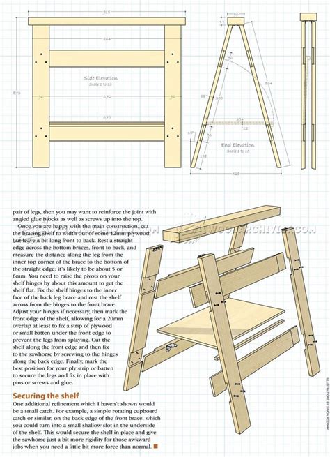 1342 Folding Sawhorse Plan Workshop Solutions Деревянные проекты