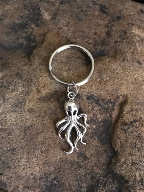 Silver Octopus Keychain Gifts Under 5 For Him Or Her By