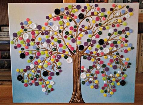 Button Tree Wall Art Craft Projects For Every Fan