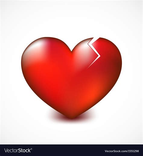Broken Heart With Crack Background Royalty Free Vector Image