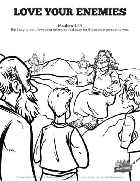 Matthew 5 Love Your Enemies Sunday School Coloring Pages Sharefaith Media