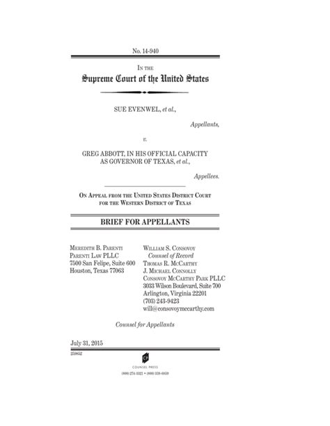 Supreme Court Of The United States Brief For Appellants
