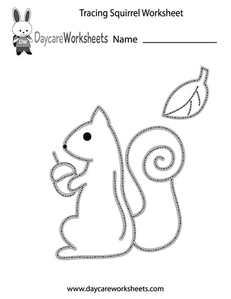 More images for worksheet on tracing for preschoolers » Free Preschool Tracing Squirrel Worksheet