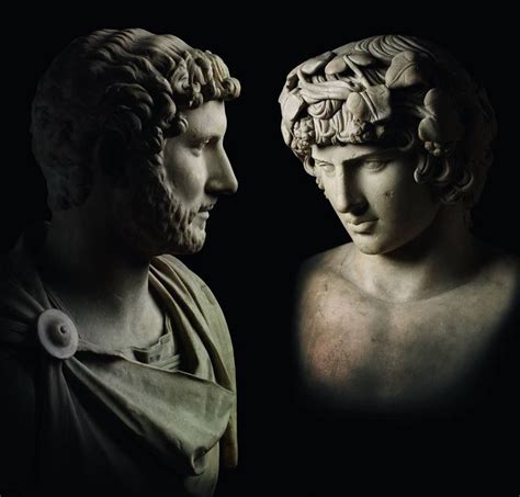 Marble Bust Of The Roman Emporor Hadrian And His Lover Antonius The