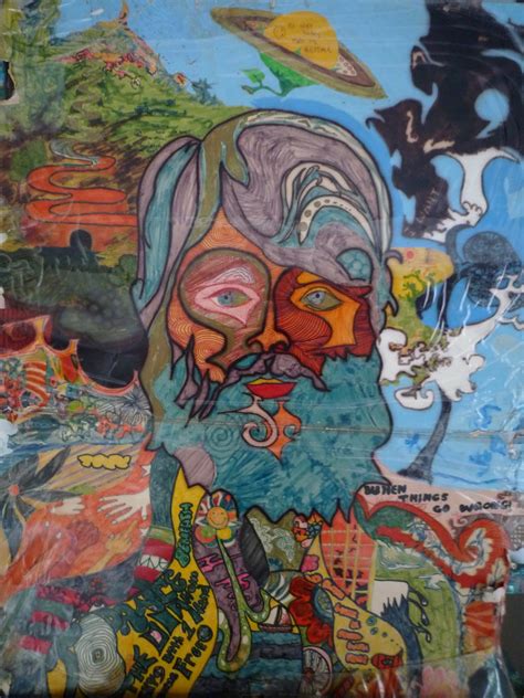 Art By Michael Perchard Psychedelic Self Portrait 1969 Mixed Media