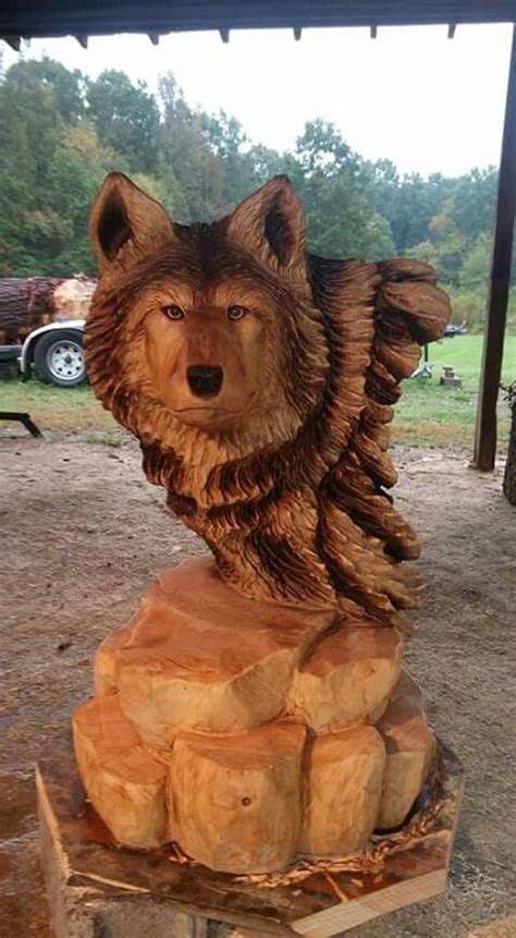 Wolf Carving Chainsaw Carving Chainsaw Wood Carving Carving