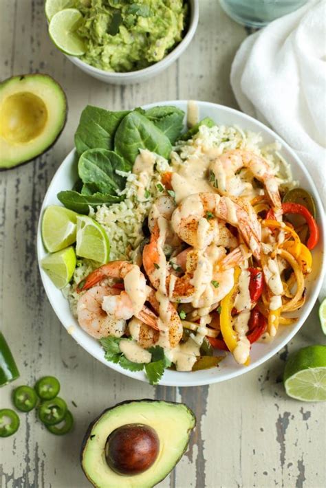 While chicken is cooking, whisk together all spices and set aside. One-Pan Shrimp Fajita Bowls (Whole30) | Recipe (With ...