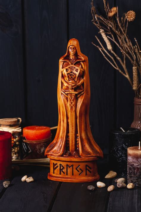 Freya Statue Freyja Figure Pagan Altar Wood Carved Norse Etsy