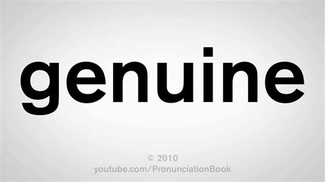 How To Pronounce Genuine - YouTube