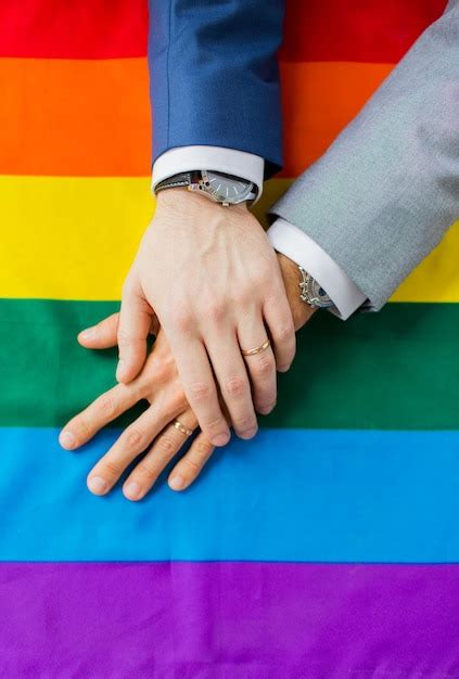 Pessoas Homossexualidade Casamento Do Mesmo Sexo Conceito De Gay E Amor Close Up De Feliz